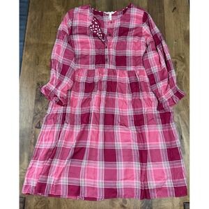EUC Womens Matilda Jane Heart to Heart You & Me brushed flannel dress size L